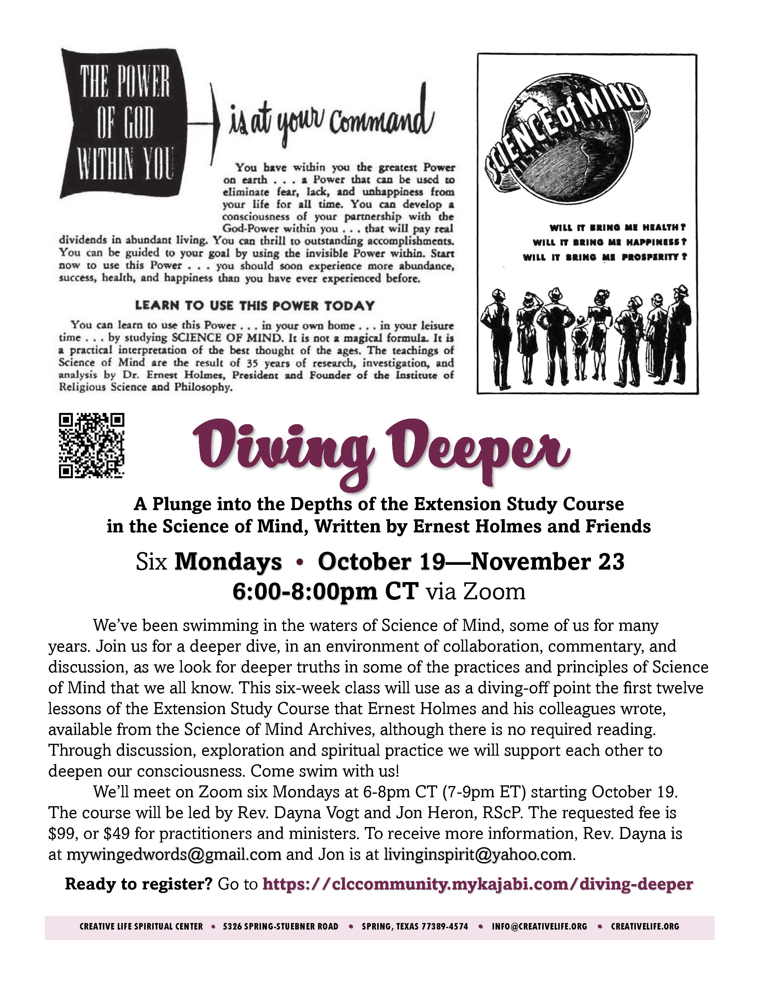 Diving Deeper flier